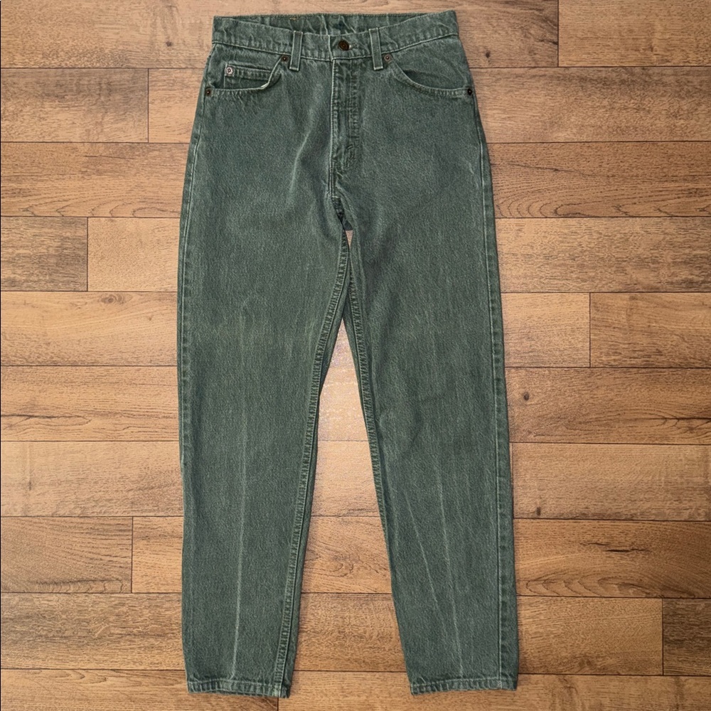 Vintage Levi’s Size 29 Orange Tab Green Jeans Style 550 Relaxed Fit Tapered Leg